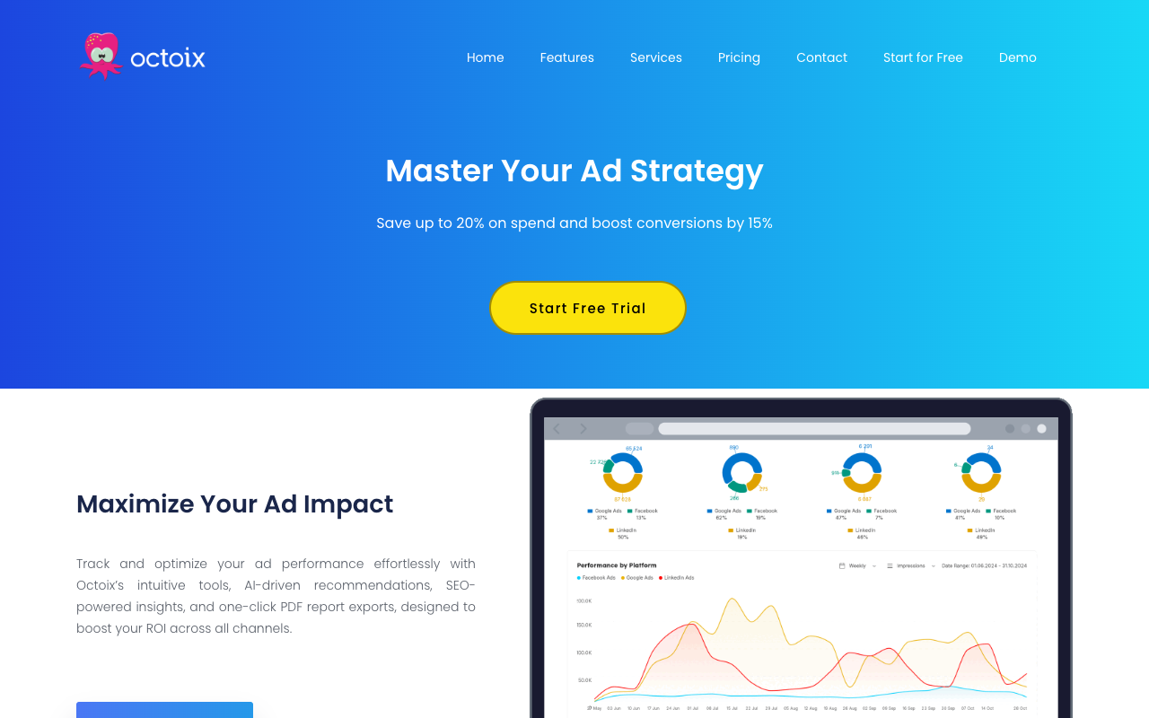 Octoix Analytics - AI-powered ad reporting that makes data easy and accessible ad-reporting AI data-analysis