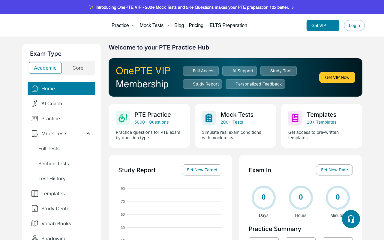 OnePTE - Enhance Your PTE Preparation with AI Scoring AI Education
