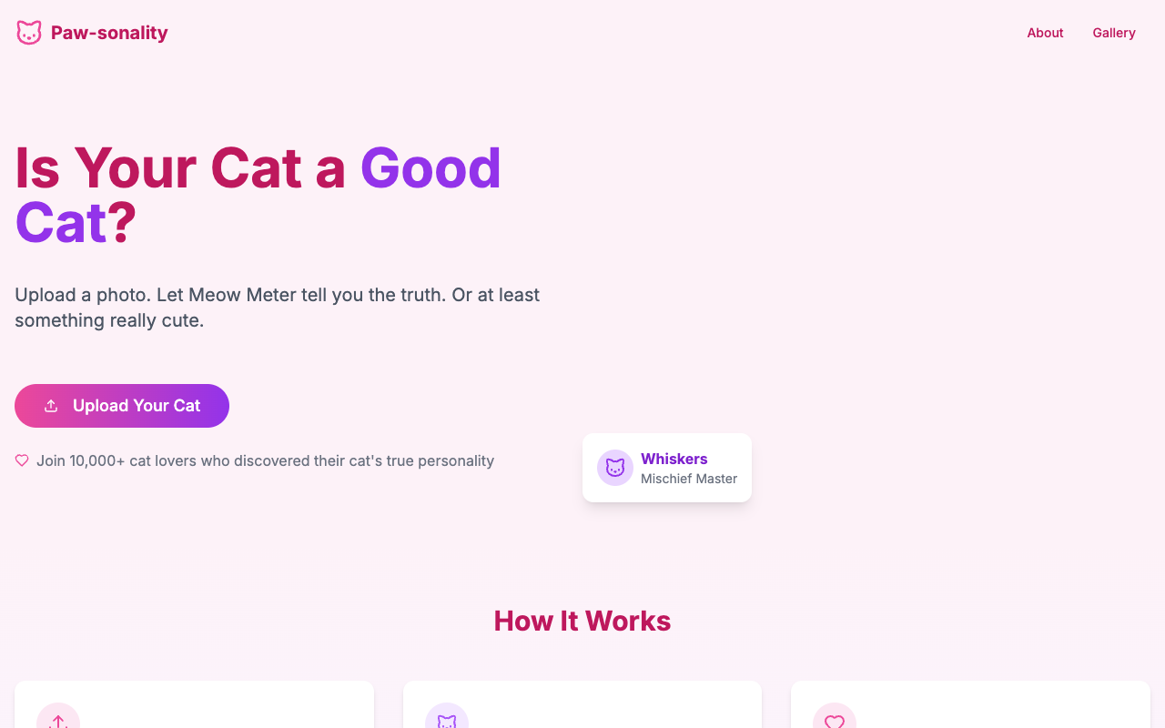 Paw-sonality - Discover the true personality of your cat cats AI personality