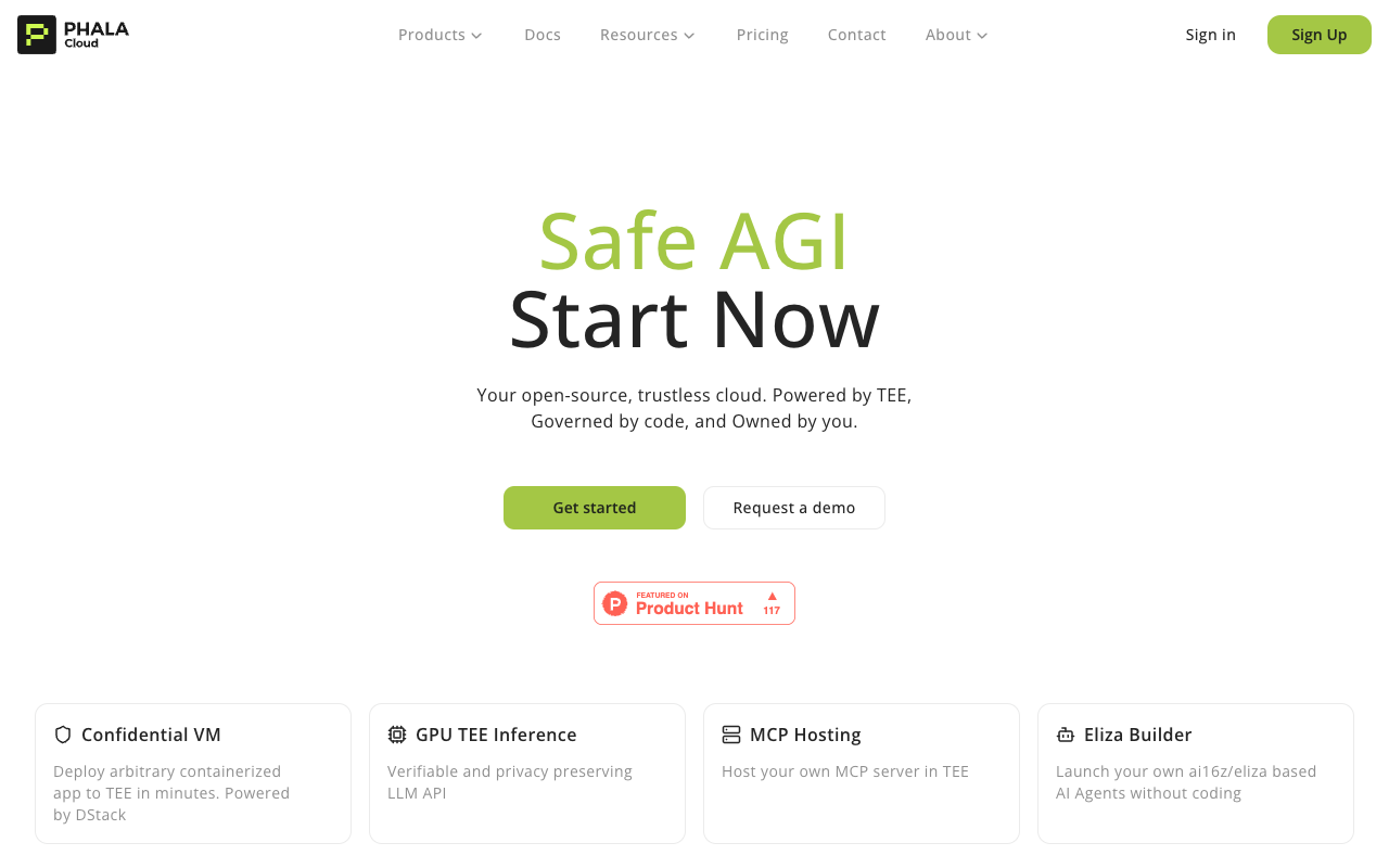 Phala Cloud - Build safe AI easily with zero-trust technology AI Cloud