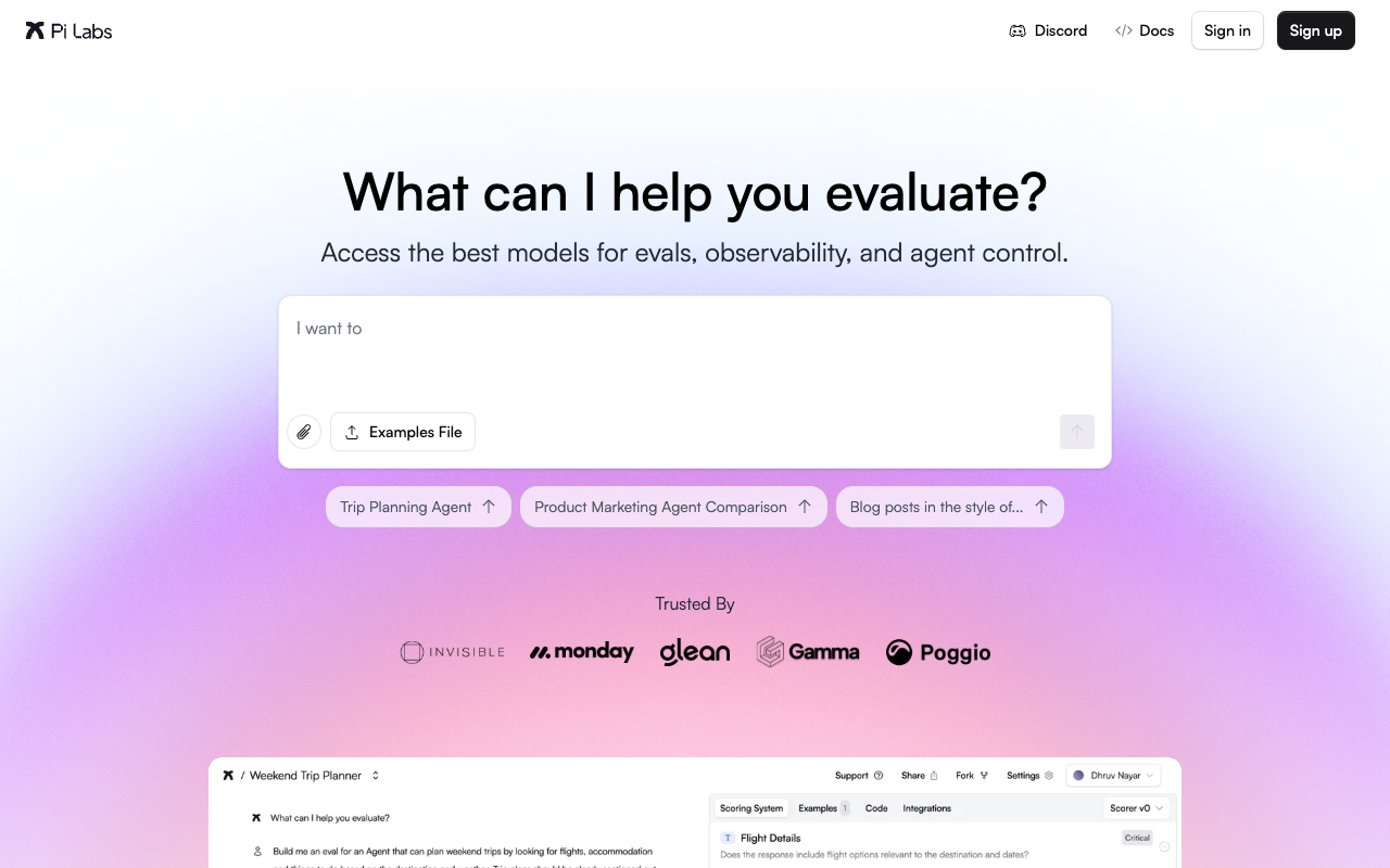 Pi Copilot - The AI tool that creates deterministic evaluations in minutes AI evaluation productivity