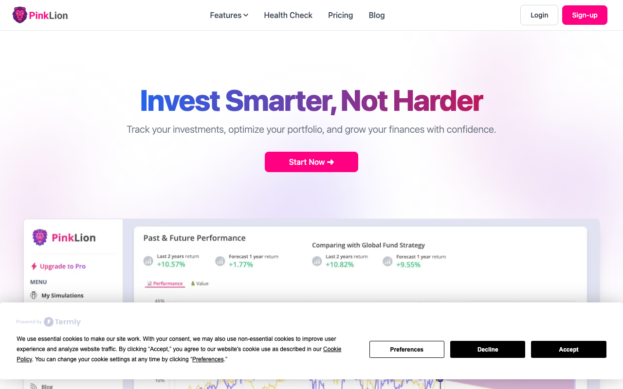 PinkLion - Your AI buddy for smart investing AI Investment Finance