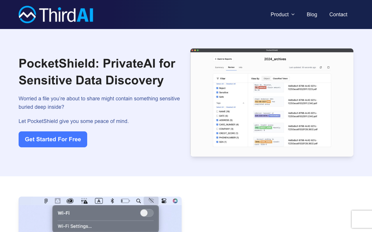 PocketShield - Your Private AI to Check Sensitive Files AI Privacy DataSecurity