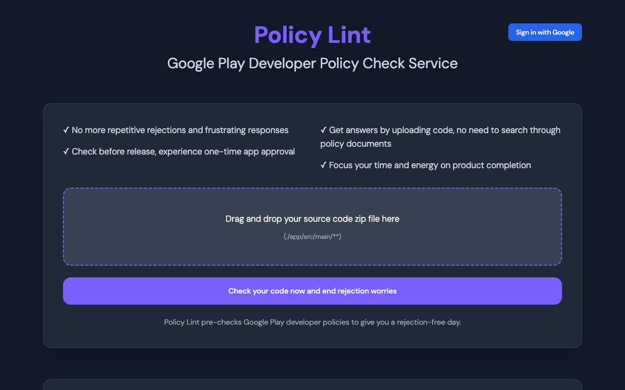 Policy Lint - Your AI helper to avoid Play Store problems AI Development