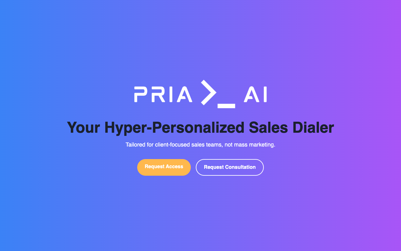 Pria AI - Your special sales helper for personal connections AI Sales Technology