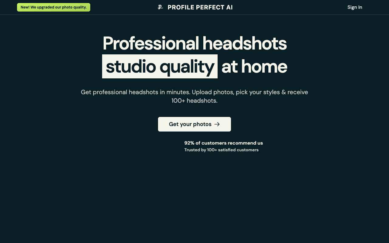 ProfilePerfectAI - Professional Headshot Generation through AI AI Photography