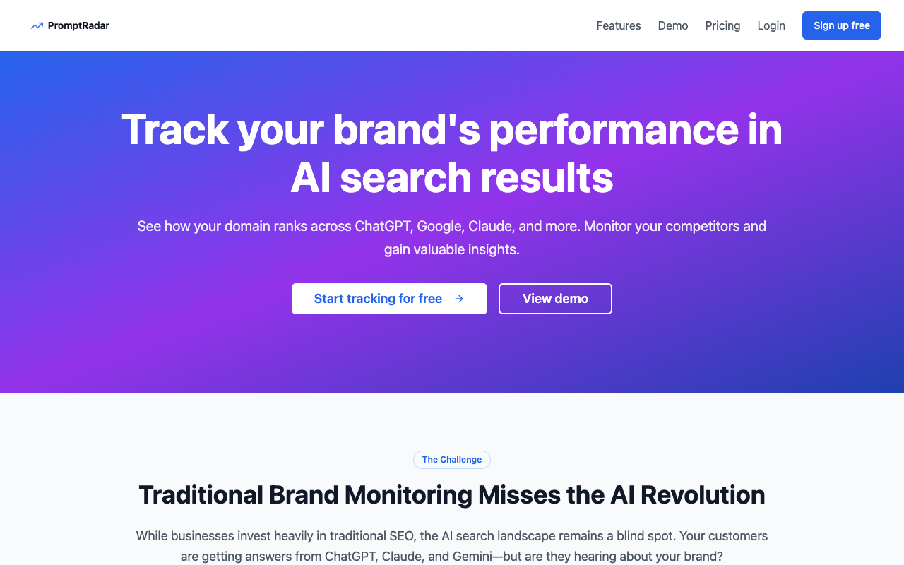 PromptRadar：AI搜索时代品牌必争之地！揭秘提升AI可见性的关键工具