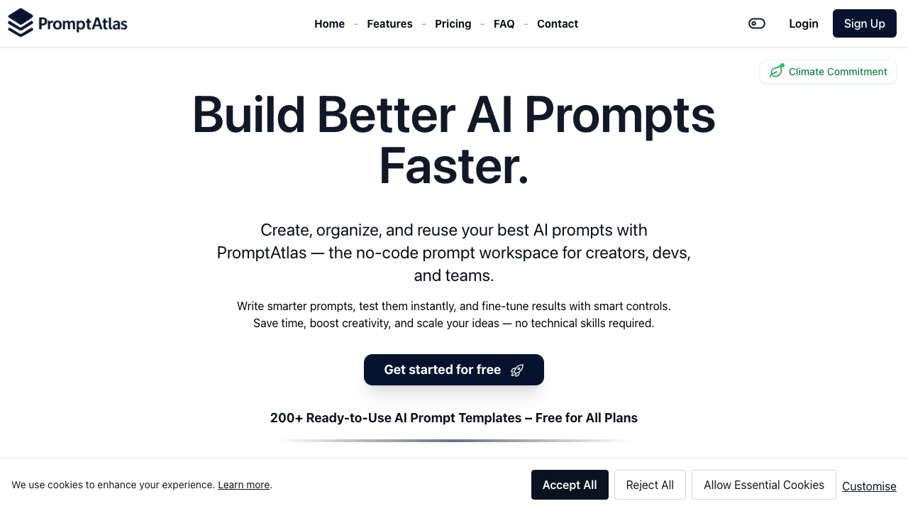 PromptAtlas - Your easy tool for making AI prompts AI Tools Productivity