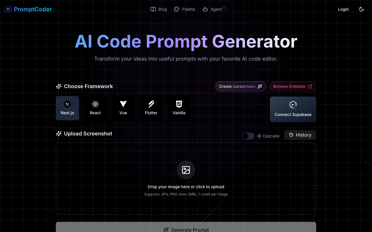 Prompt Coder - AI-Powered Prompt Generation Tool AI Coding