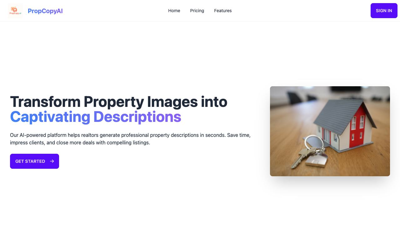PropCopyAI - Create amazing property descriptions from photos AI Real Estate
