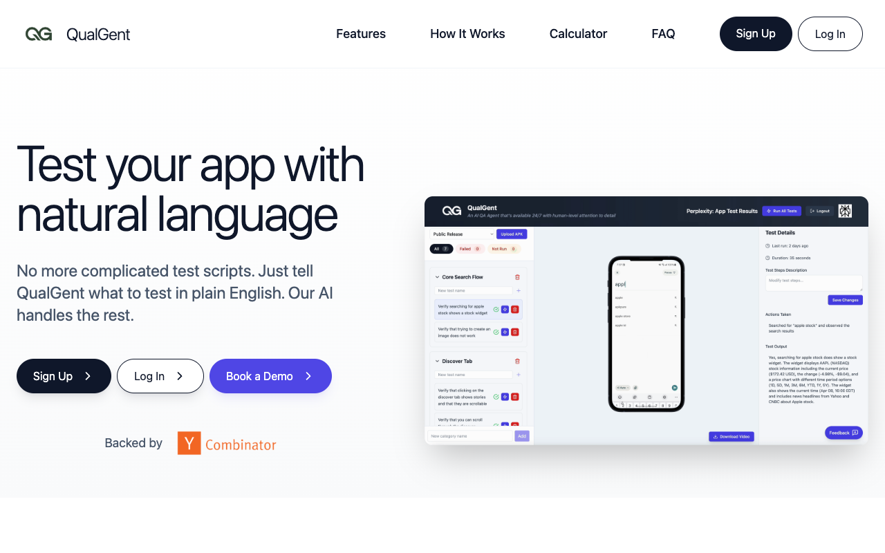 QualGent - An AI helper that tests your mobile apps quickly and easily mobile-testing ai automation