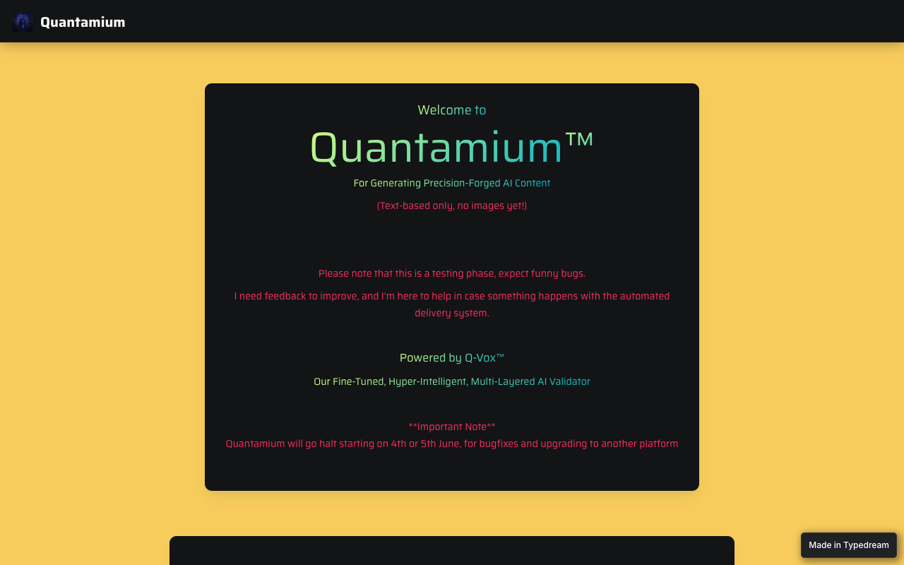 Quantamium™ - A magical AI system for creating custom content effortlessly AI content-creation automation