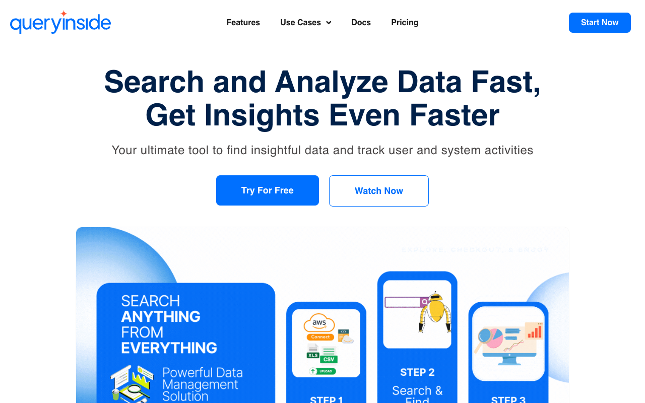 queryinside - A smart tool to help you find data quickly AI Data Analytics