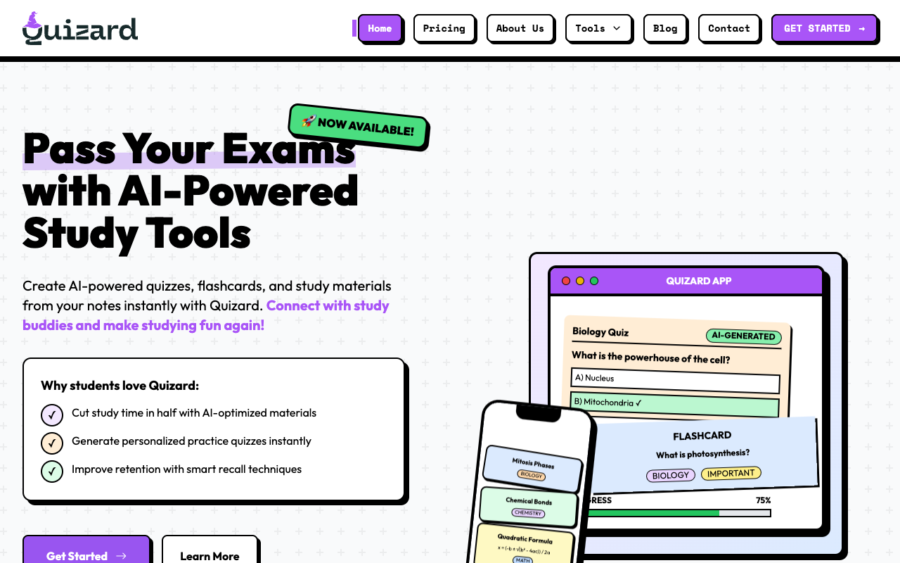 Quizard - AI-Powered Study Tools AI Education