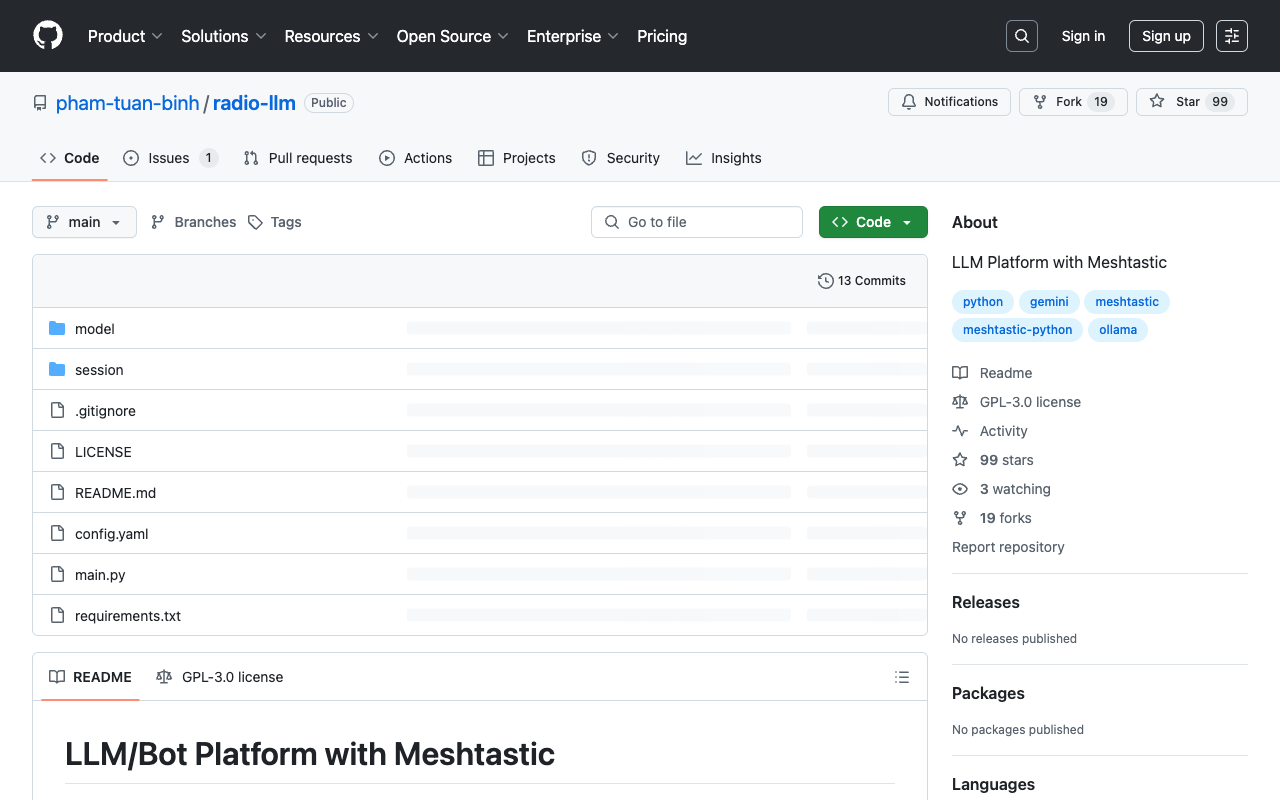Radio LLM - Off-grid, disaster-proof LLM platform using Meshtastic Disaster-proof Off-grid Meshtastic