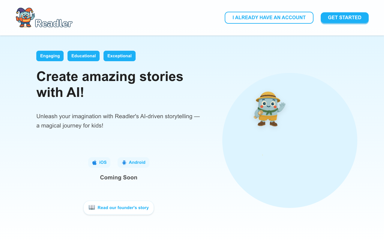 Readler - Fun AI stories just for kids AI Kids Education