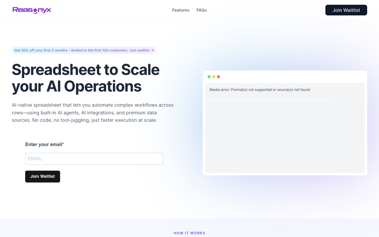 Reasonyx - An AI-first no-code platform for automating business workflows no-code automation AI