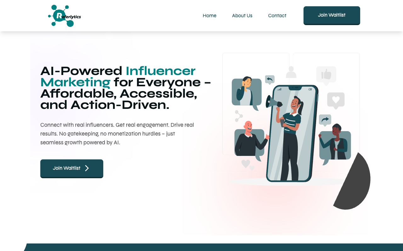 Referlytics - Your AI helper for tracking influencer marketing success AI Marketing Influencers