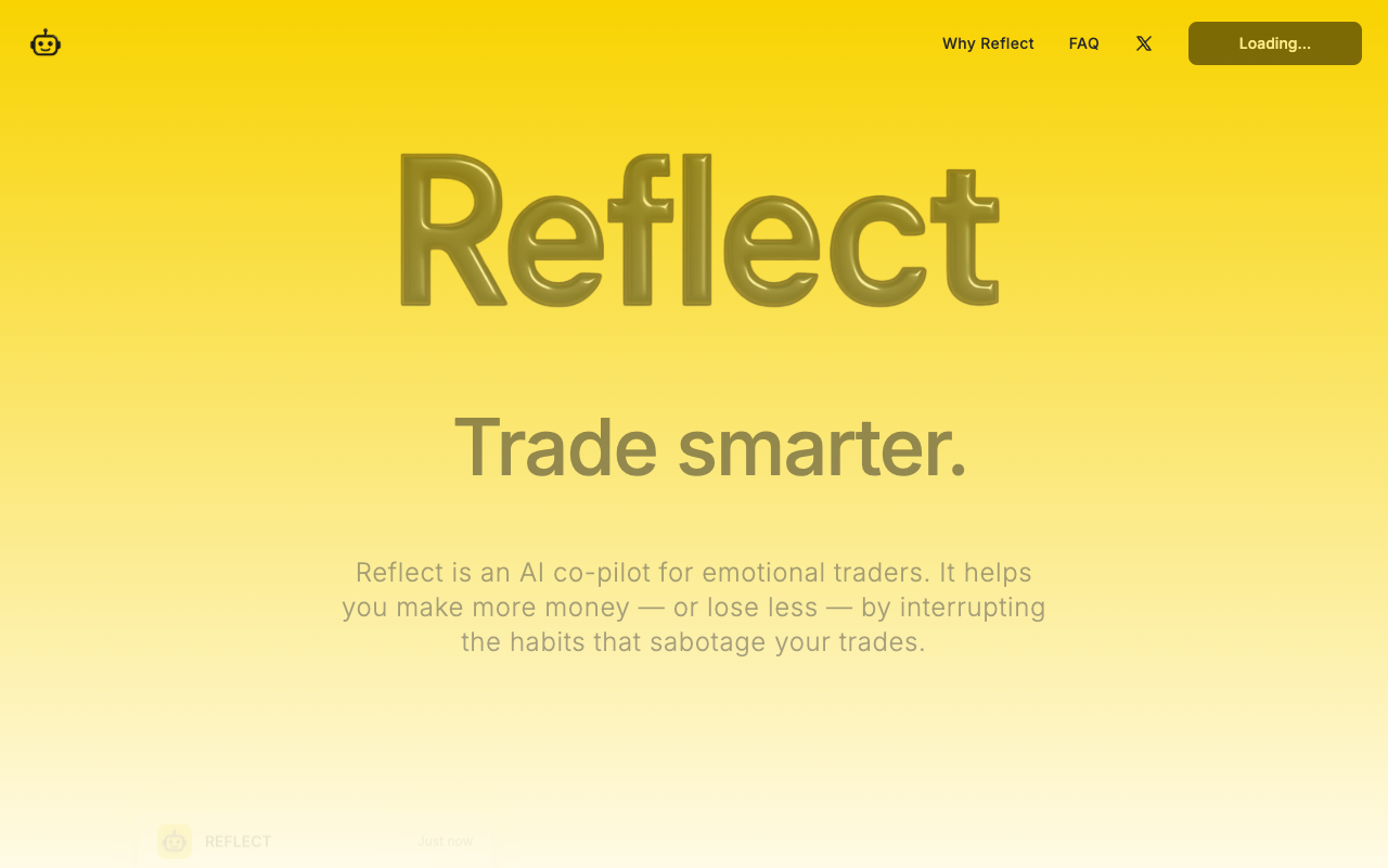 Reflect - An AI co-pilot that helps emotional traders improve their trading decisions trading AI emotional-intelligence