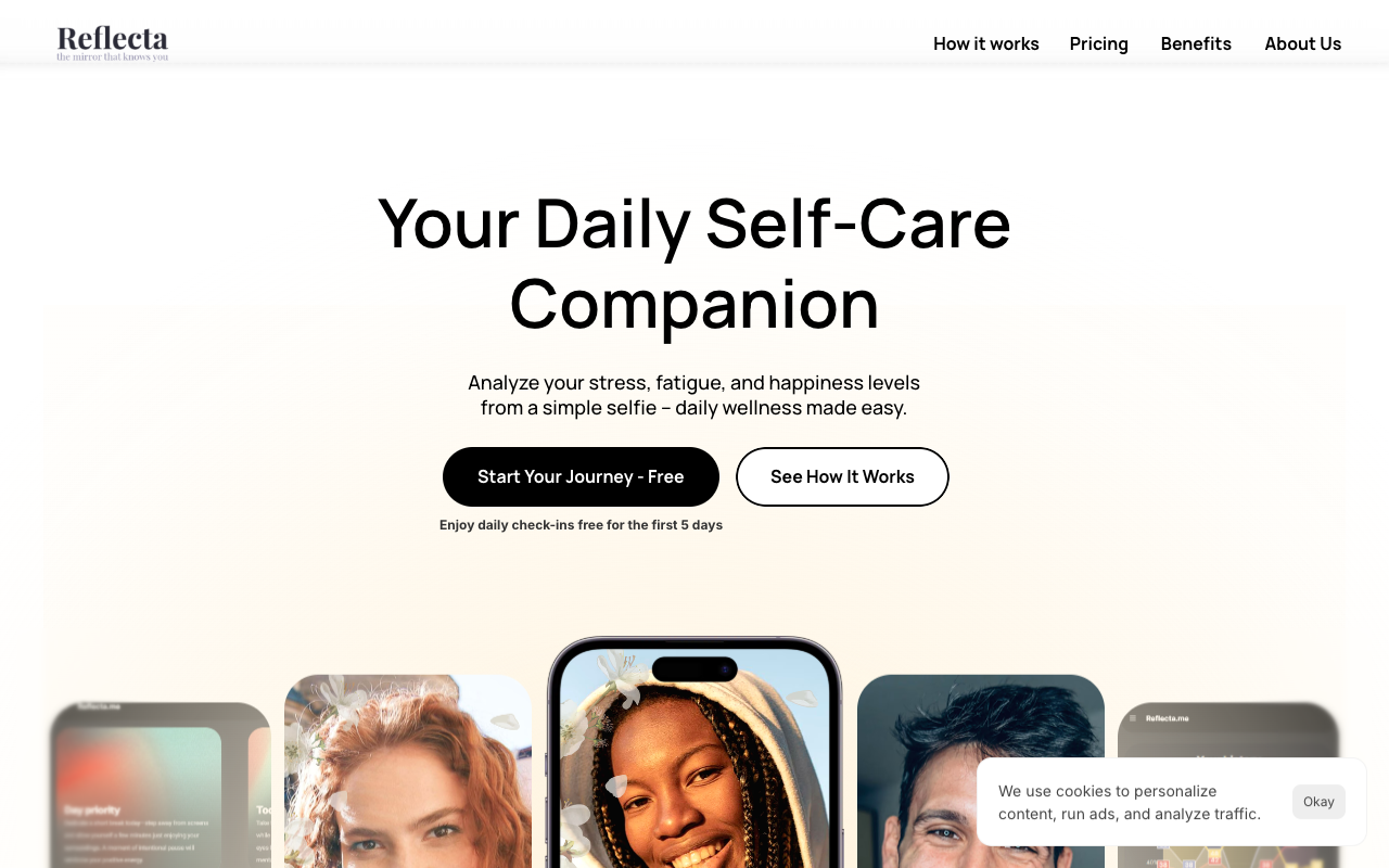 Reflecta.me - Your Daily Self-Care Companion for Understanding Emotions self-care AI wellness