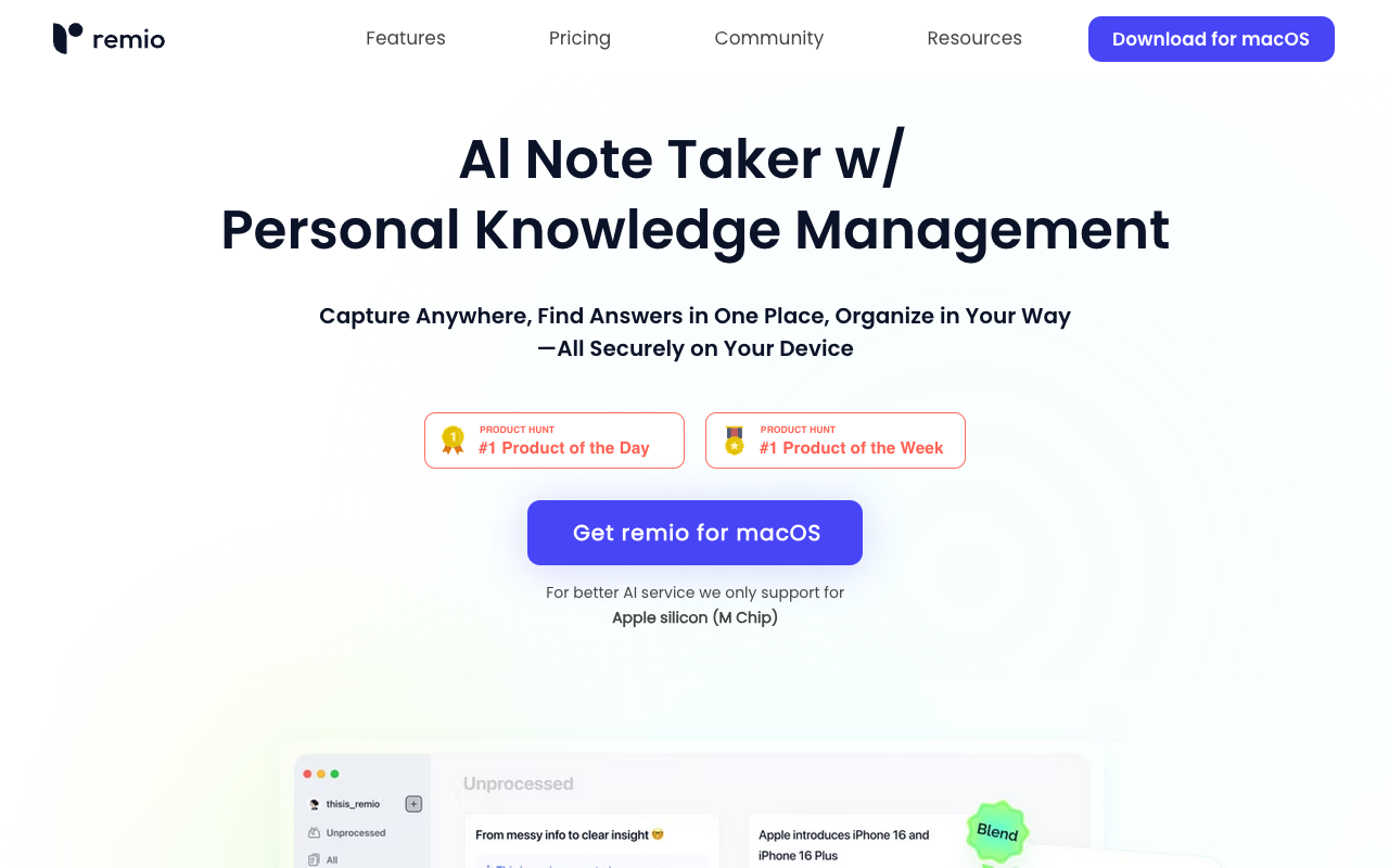 Remio - Your Ultimate AI-Powered Productivity Tool AI Productivity