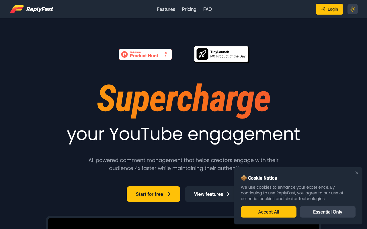 ReplyFast for YouTube - AI-powered solution for efficient comment management AI YouTube