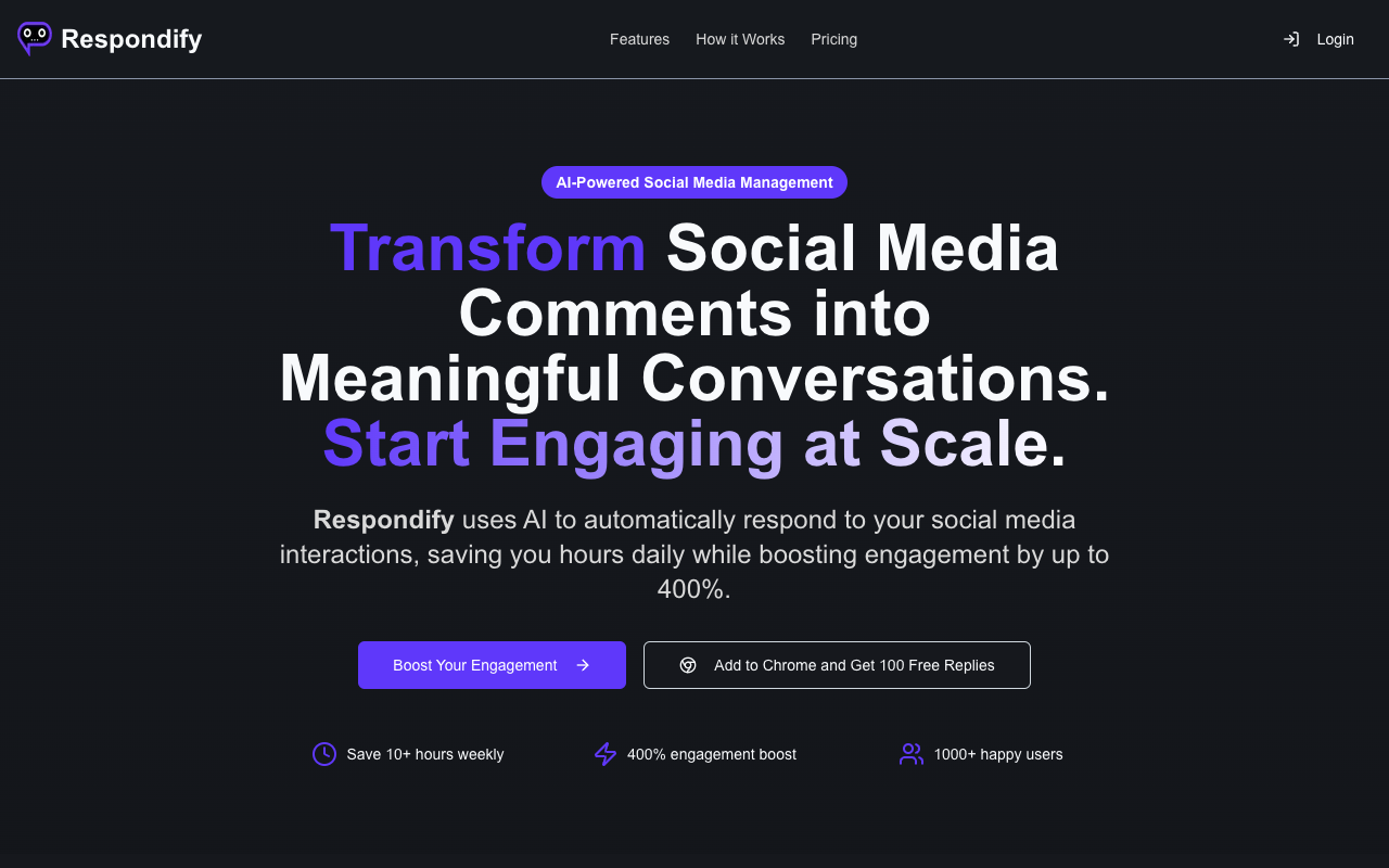 Respondify - Make Your Social Media Replies Easy and Fast AI Social Media Automation