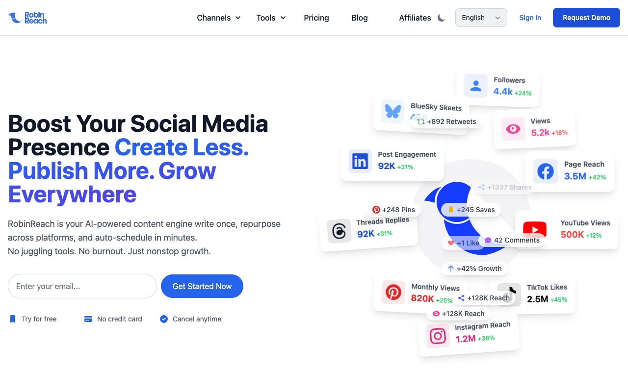 RobinReach - Simplifying Social Media Management with AI Power AI Social Media