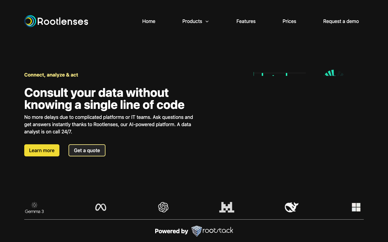 Rootlenses - Get smart answers from your data easily AI Data