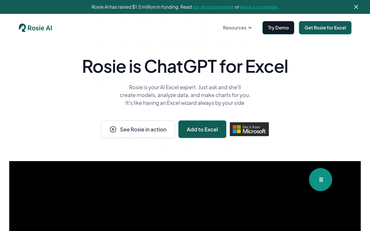 Rosie AI - Your friendly AI helper for Excel tasks AI Excel productivity
