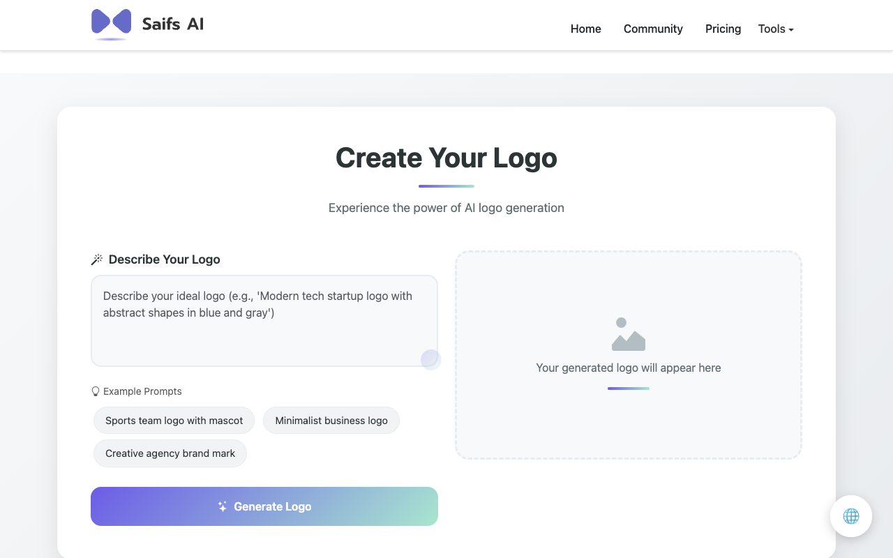 Saif’s AI Logo Maker - Instantly Create Professional Logos AI Design