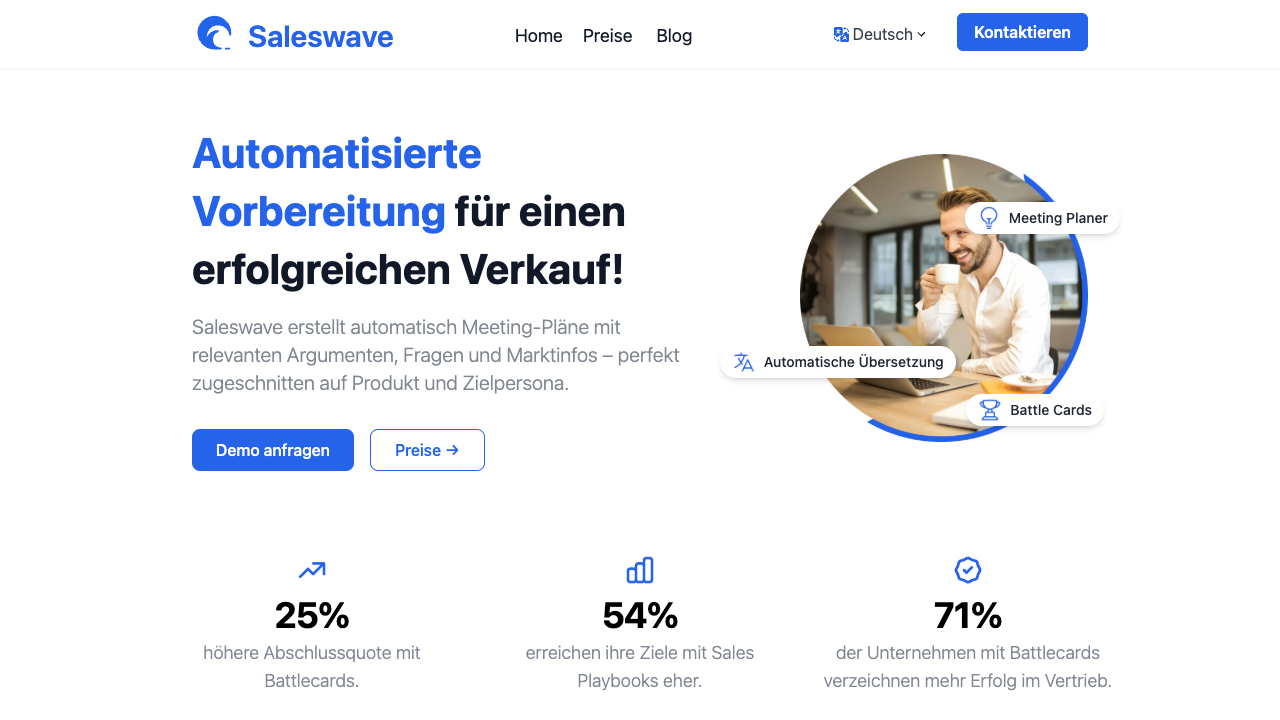 Saleswave.ai - Prepare for sales meetings in seconds, not hours sales AI automation