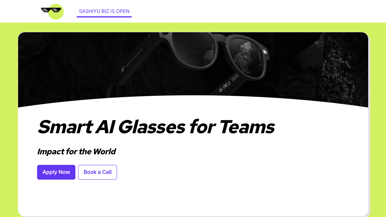 Sashiyu - Smart AI glasses that help teams work better AI Wearables Productivity