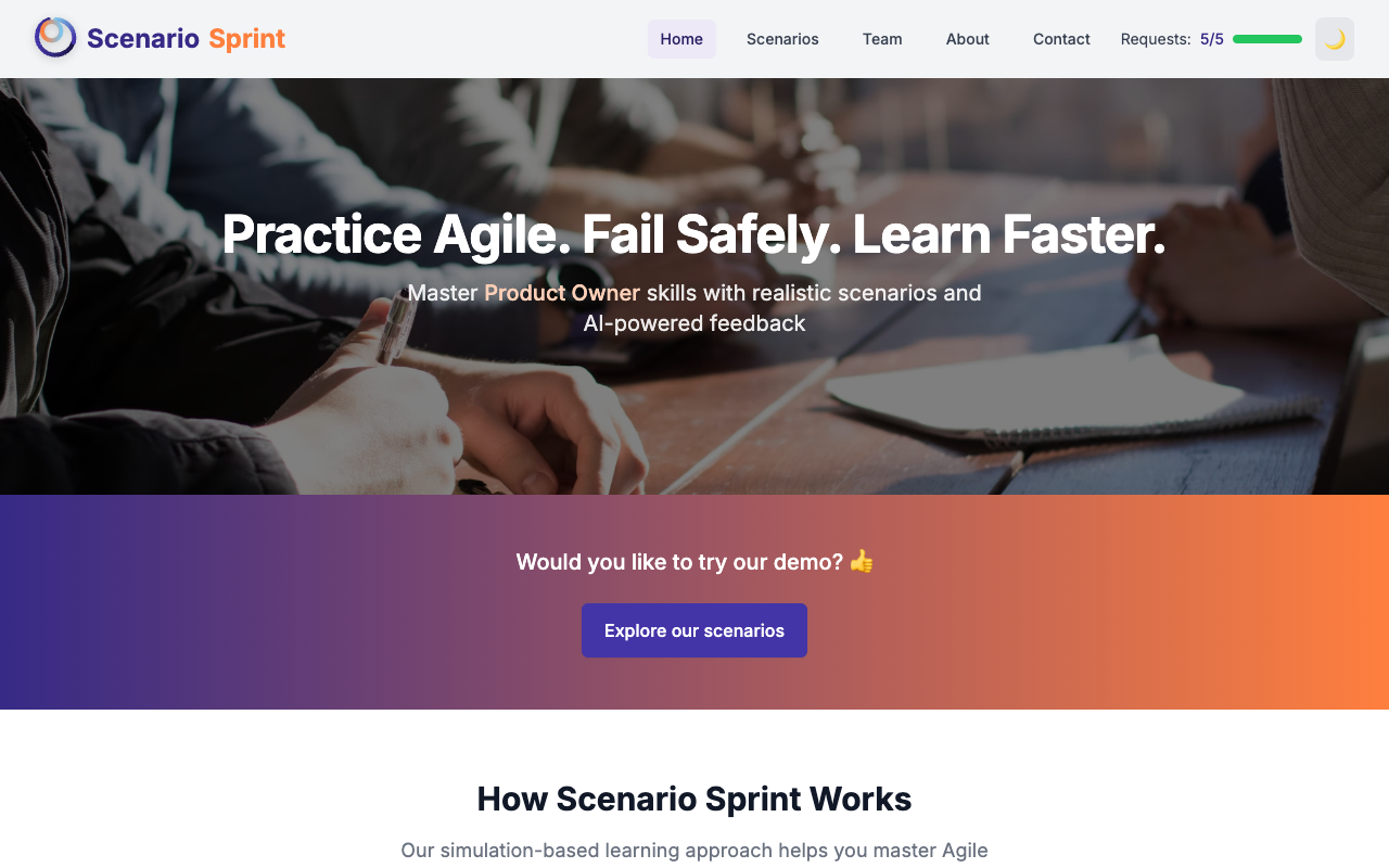 Scenario Sprint：AI驱动的敏捷实战模拟平台，助你轻松掌握敏捷方法论！