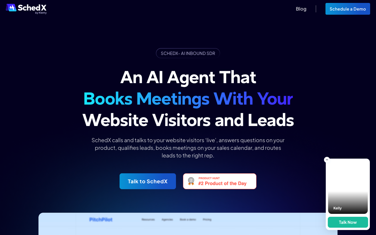 SchedX - An AI Inbound SDR that turns your website into a live, talking sales agent AI inbound-sales lead-qualification