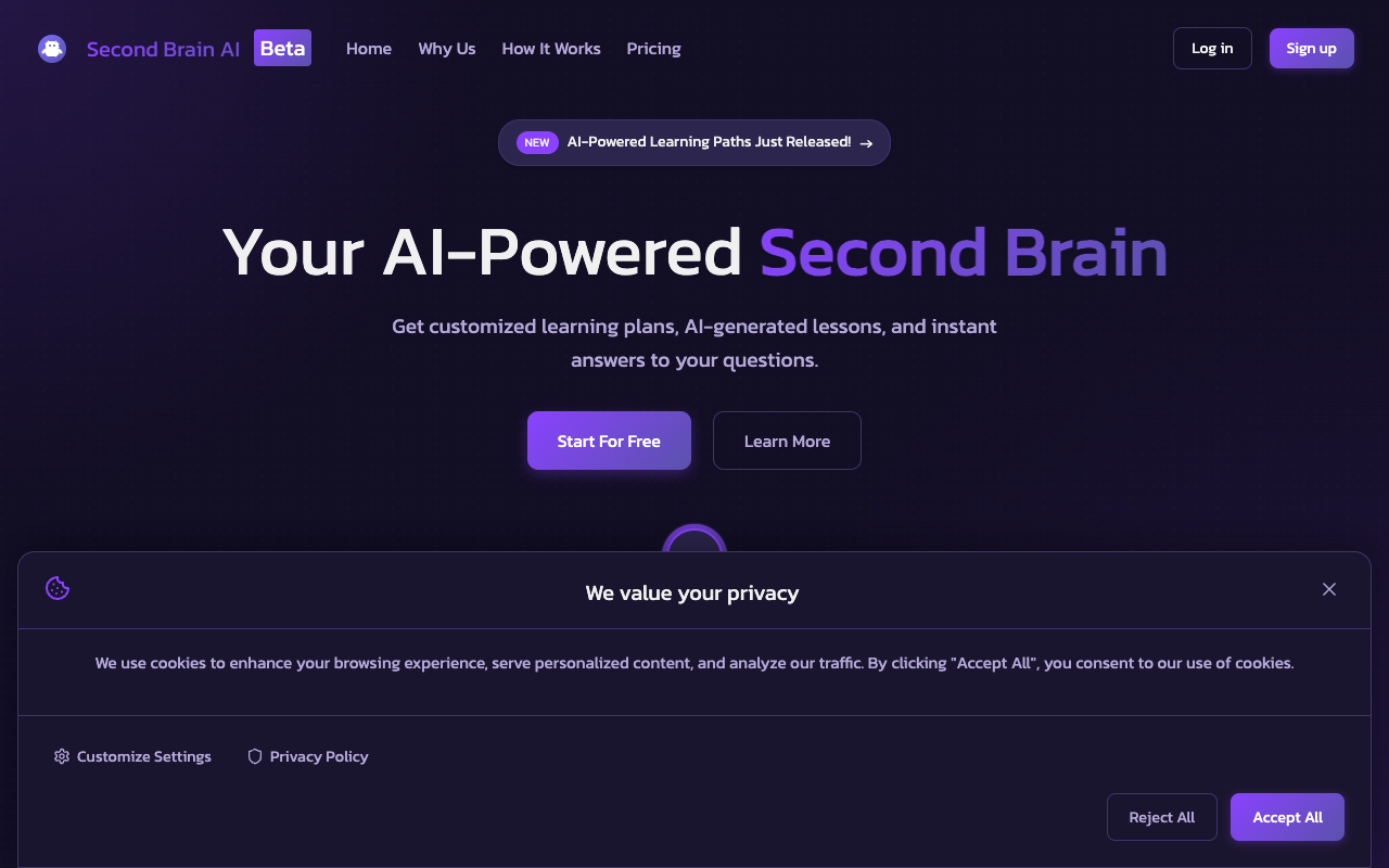 Second Brain AI：颠覆传统学习方式的AI知识管理神器，高效学习必备！