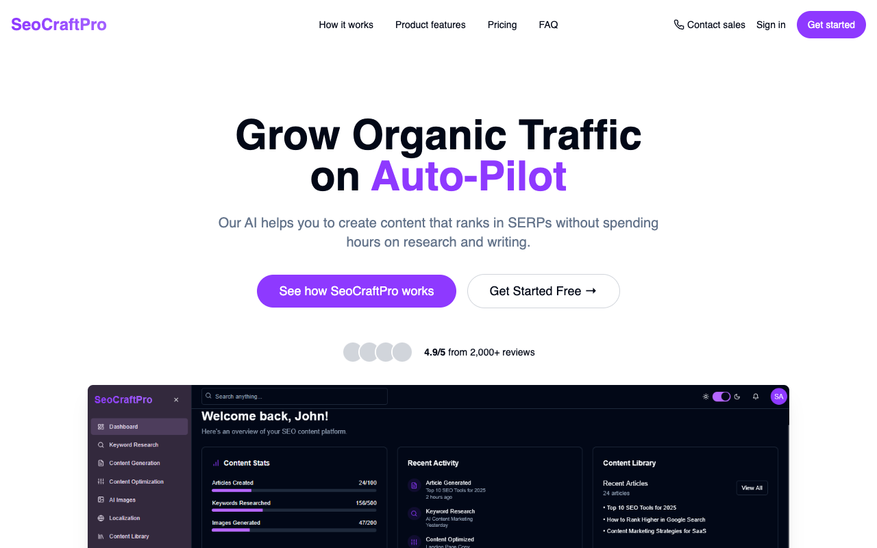 SeoCraftPro - Easy tools for SEO analysis and content creation SEO AI Marketing