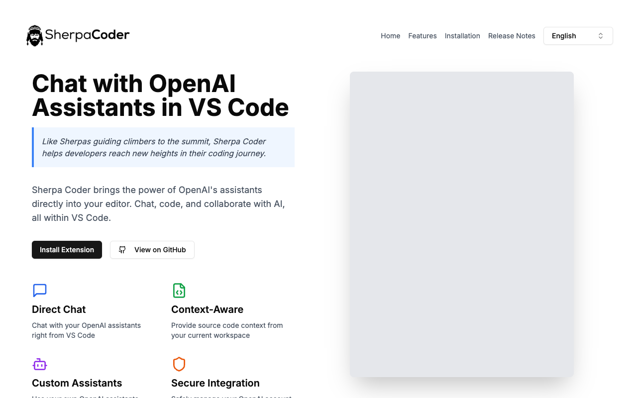 Sherpa Coder - VSCode Extension for chatting with OpenAI assistants VSCode Extension OpenAI