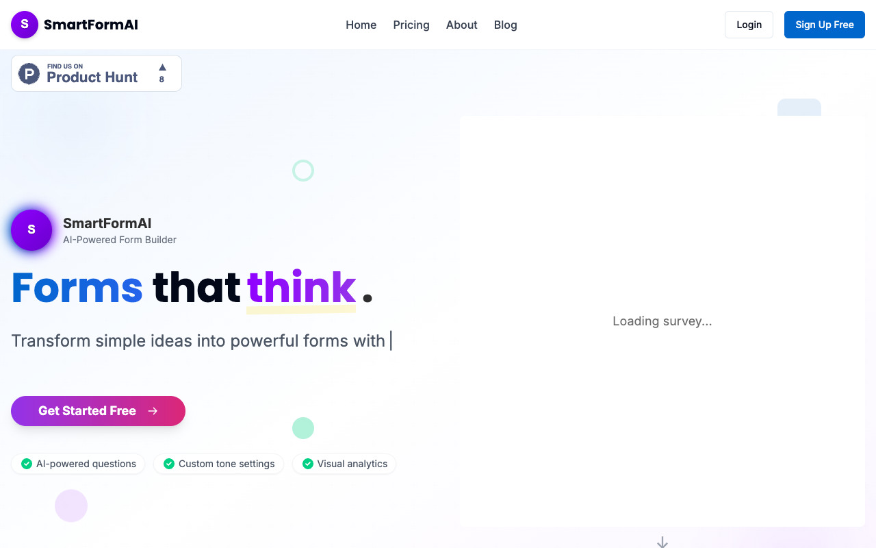 SmartFormAI - The all-in-one AI tool for smarter surveys and insights AI surveys analytics