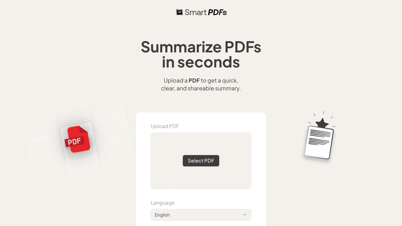 SmartPDFs - Fast and Easy PDF Summarization Tool PDF AI Productivity