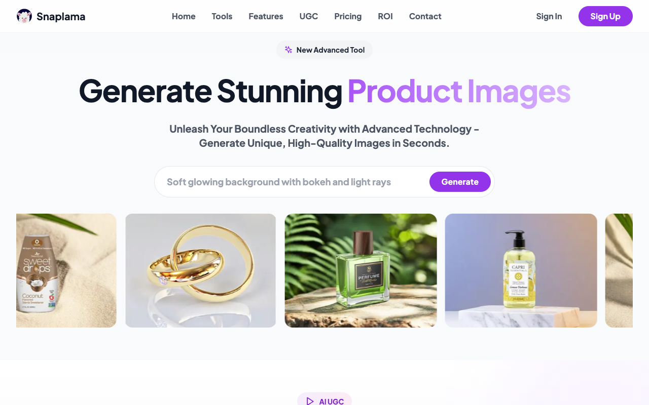 Snaplama - An AI tool that generates stunning product and fashion images effortlessly AI product-images e-commerce