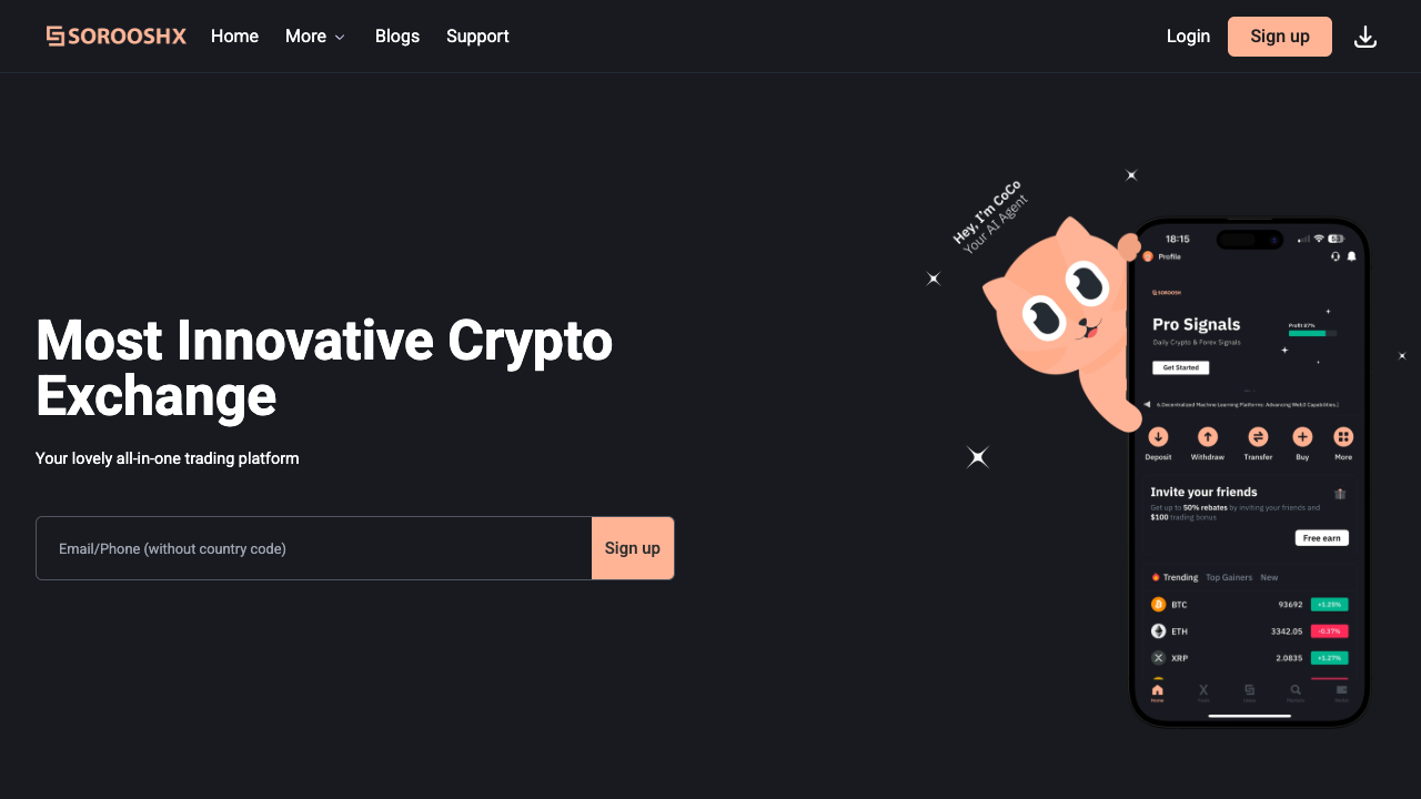 SorooshX - A smart place to trade crypto and connect with others Crypto Web3 Trading