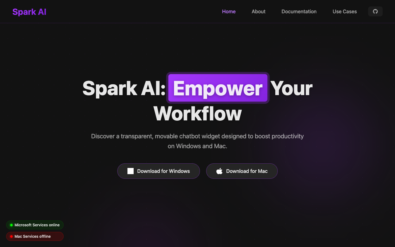 Spark AI - A cool invisible assistant that helps you work better on your computer productivity AI desktop-widget