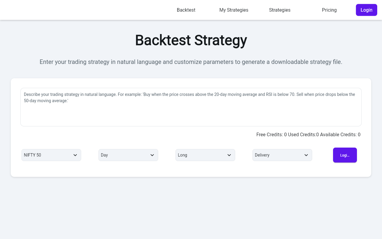 Stralgo - Test trading strategies easily with AI AI Trading
