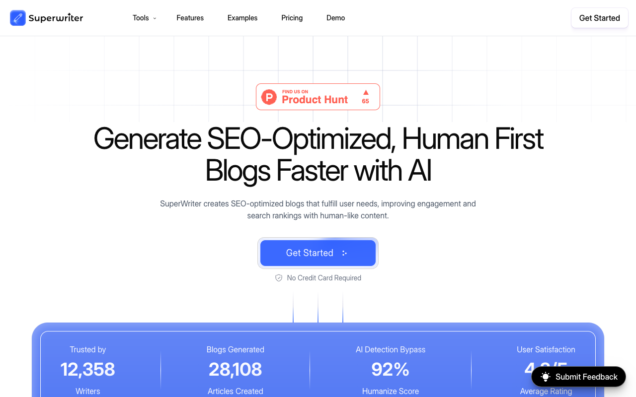 SuperWriter AI：3秒生成SEO爆文！揭秘智能写作神器如何颠覆内容创作