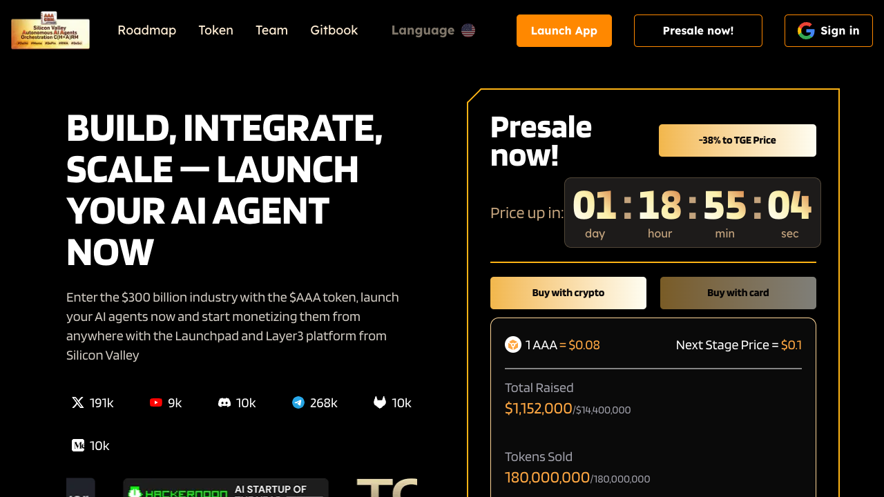 Silicon Valley AI Agents Launchpad - A platform to automate and scale AI agents AI Web3 DeFi