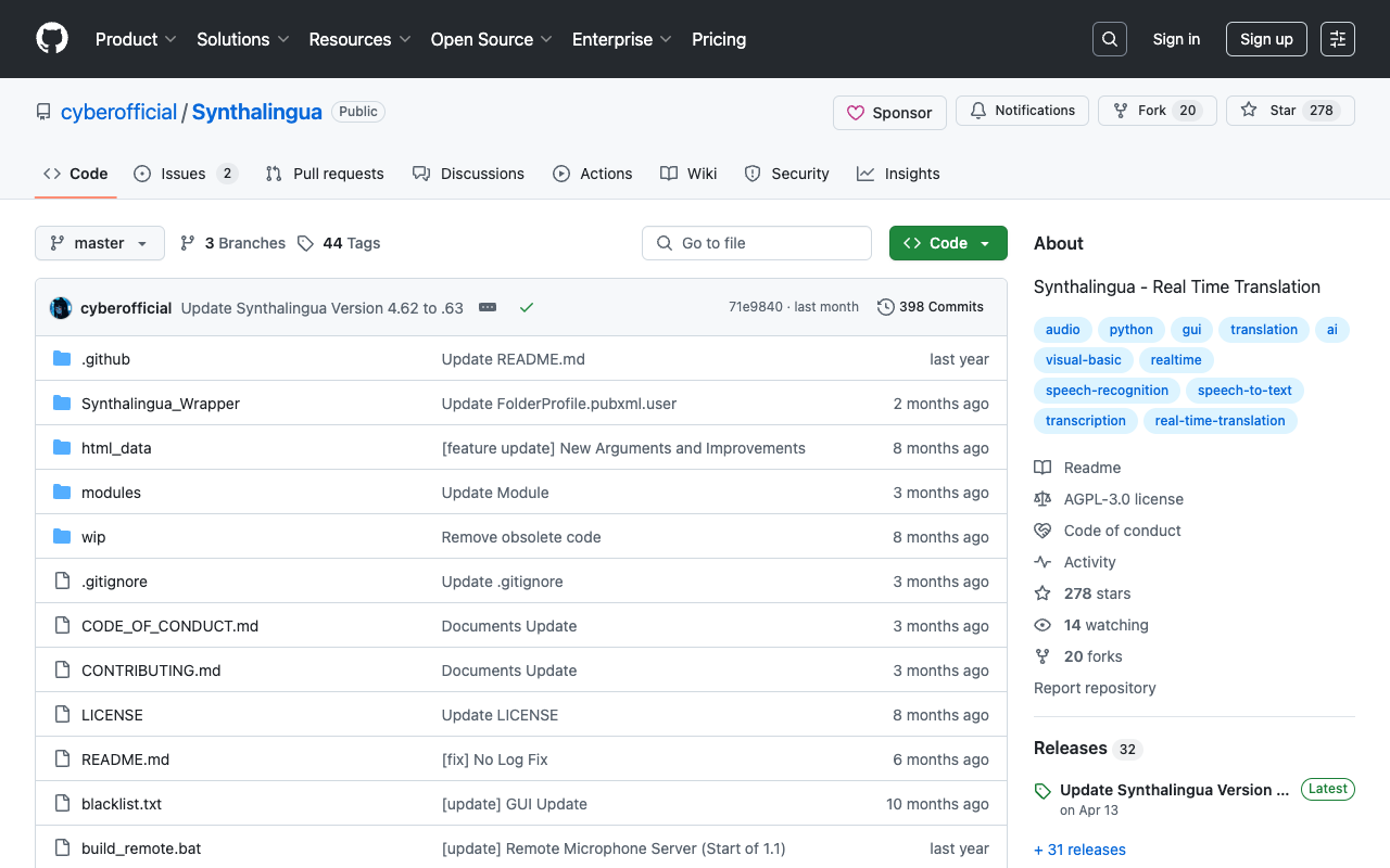 Synthalingua - Your AI tool for real-time audio translation AI Translation Audio