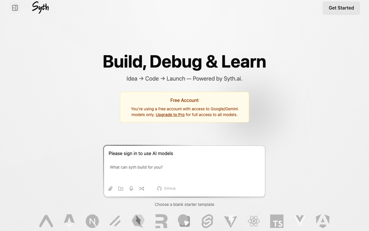 Syth - An AI tool for non-coders to create software easily AI Software