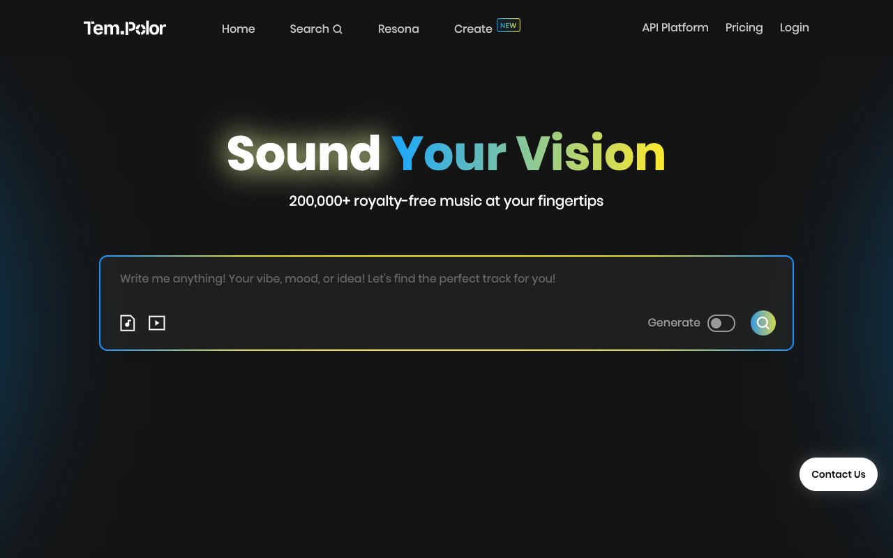 TemPolor - AI-Powered Royalty-Free Music Platform AI Music