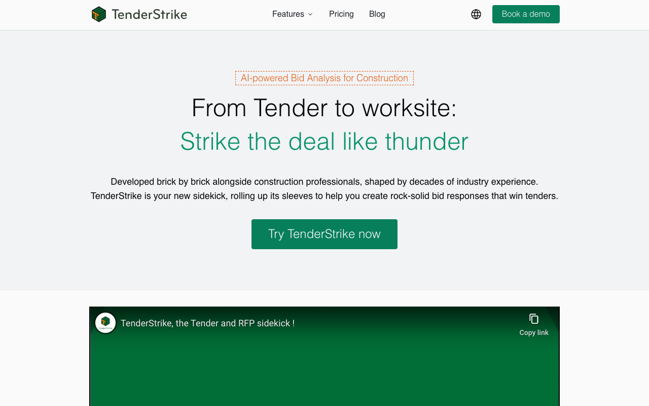 TenderStrike：AI驱动的招标分析与提案起草神器，助力企业高效竞标！